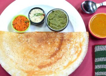 Sri Lankan Thosai with Sambar and Coconut Chutney