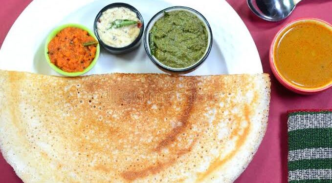 Sri Lankan Thosai with Sambar and Coconut Chutney