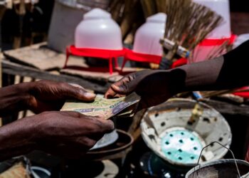 money exchange at a local market