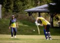 playing cricket