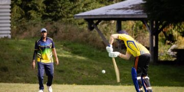 playing cricket